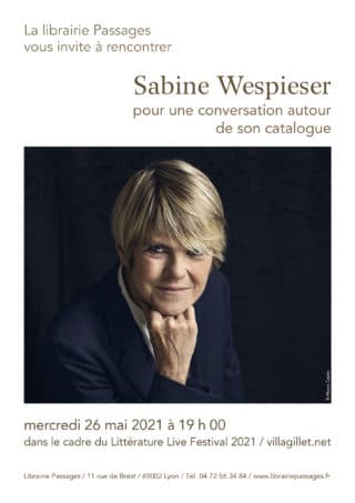 Ce mercredi 26 mai à 19 h, Sabine Wespieser sera l’invitée de la librairie Passages (Lyon)